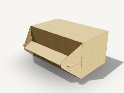 插口端山形盒 3D 效果