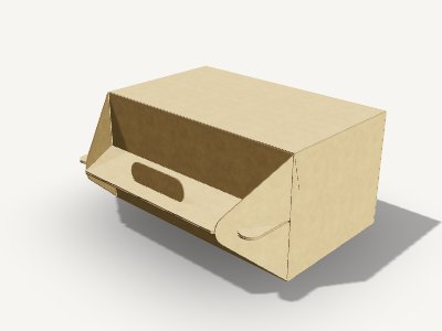 纸板拱形盒 3D 效果