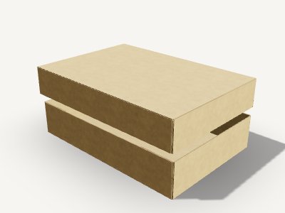 带盖瓦楞纸箱·302×205×61 3D 效果