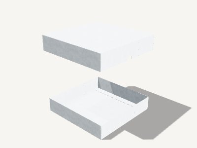 带盖双耳盒子 3D 效果